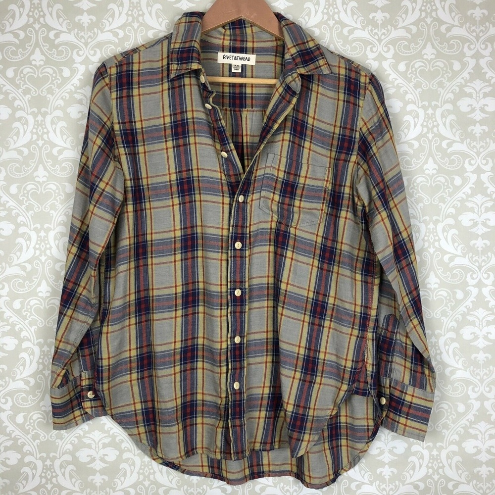 Madewell Rivet Thread Cargo Workshirt Rhoda Plaid - Picture 2 of 8